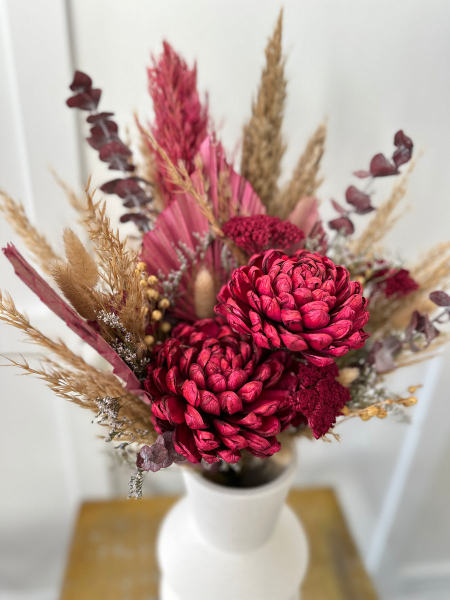 Pink Boho Style Dried Flowers Bouquet