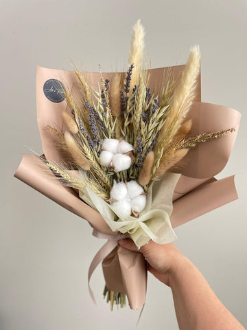 Cotton Flower Rustic Bouquet - Artofflowers